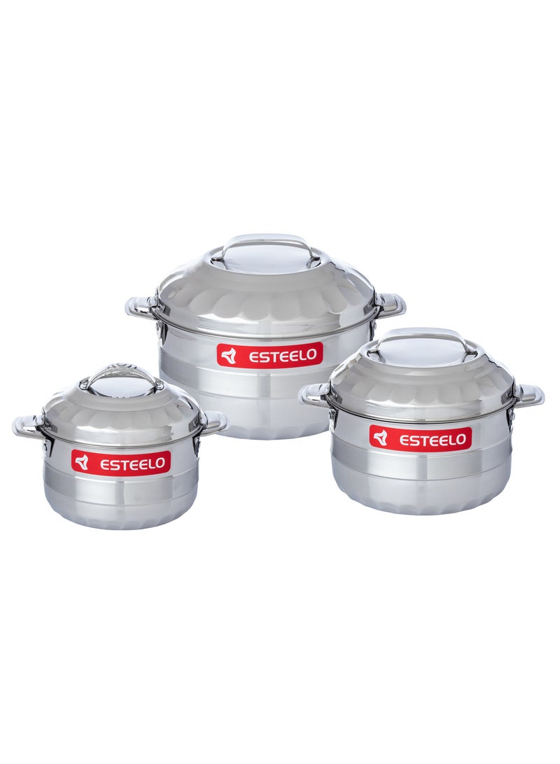 Esteelo 3 Pieces Stainless Steel Container Set 1000ML/2000ML/3000ML - Image 1