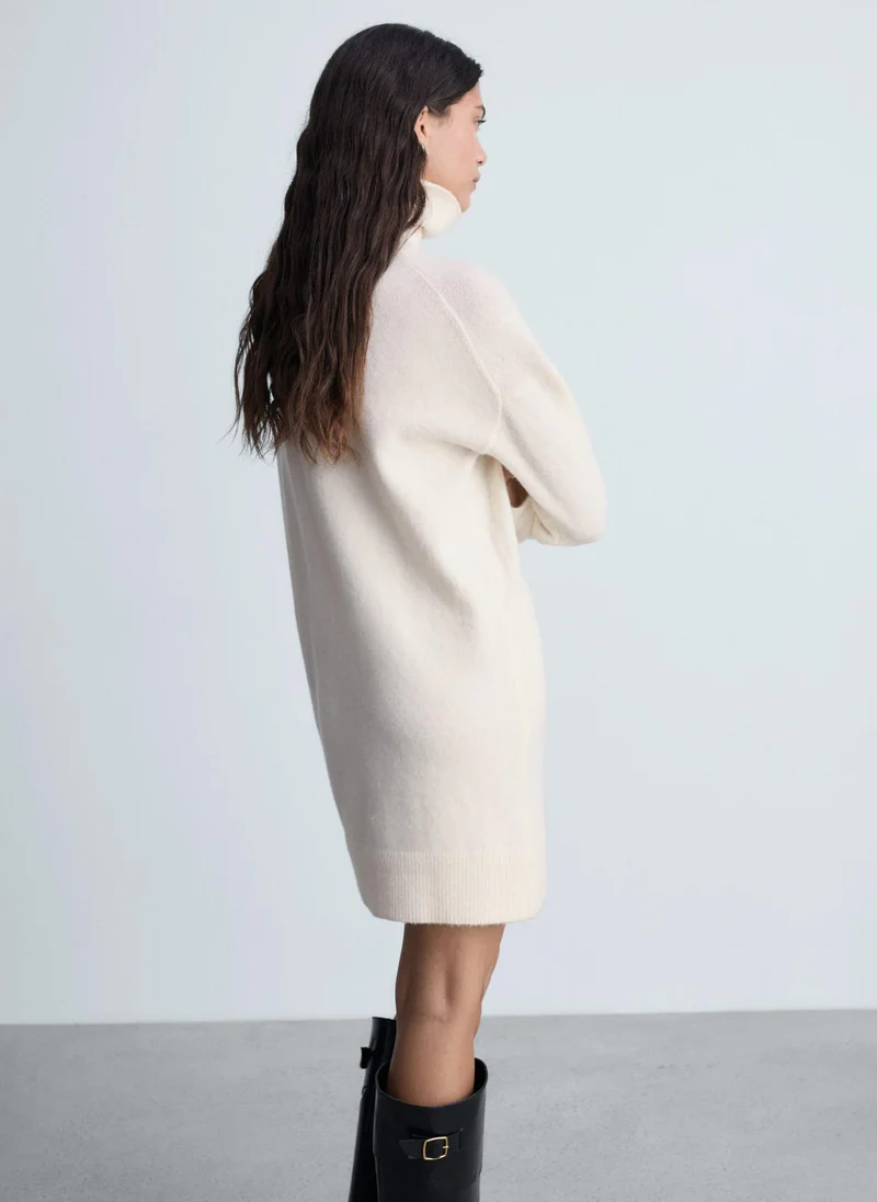 MANGO Short Turtleneck Knitted Dress