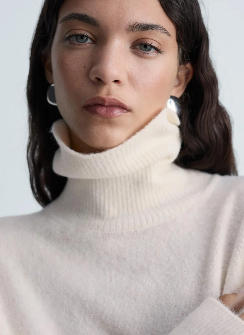 MANGO Short Turtleneck Knitted Dress