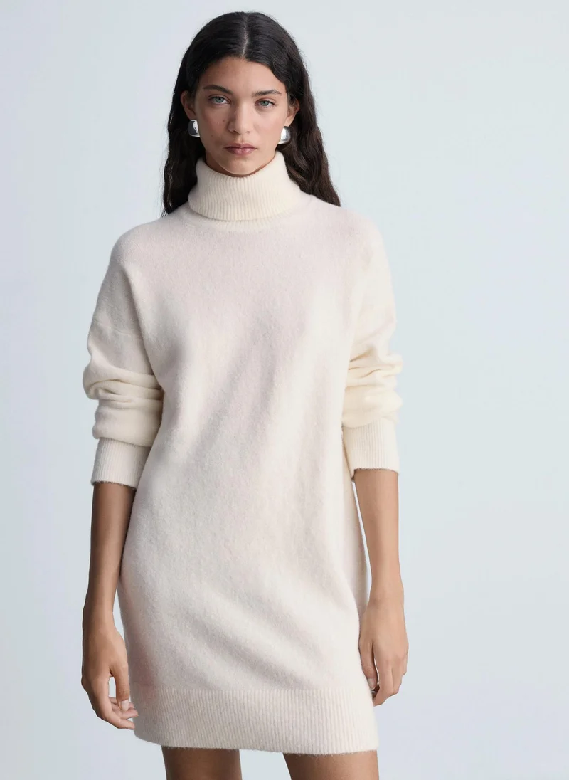 MANGO Short Turtleneck Knitted Dress