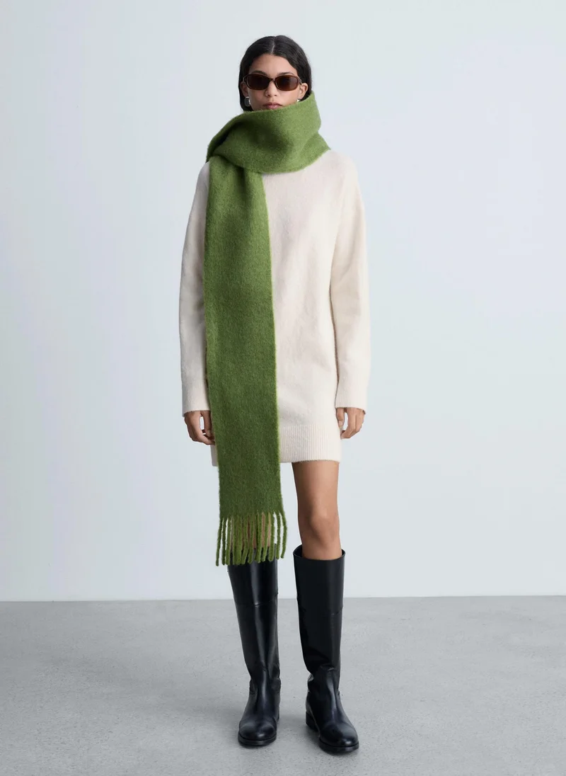 MANGO Short Turtleneck Knitted Dress