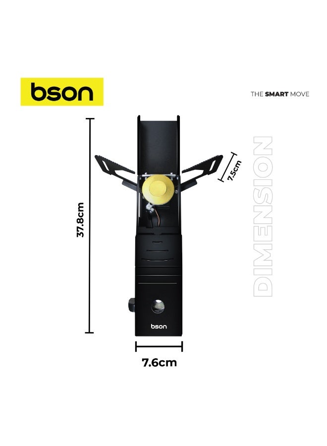 BSON موقد بورتابل إغنايت - 2.1 كيلو واط موقد عالي القوة، موقد غاز خارجي مقاوم للرياح، تصميم قابل للطي من الفولاذ المقاوم للصدأ، إشعال إلكتروني، تحكم في اللهب موفر للطاقة، حقيبة حمل للتخييم، التنزه - Image 3