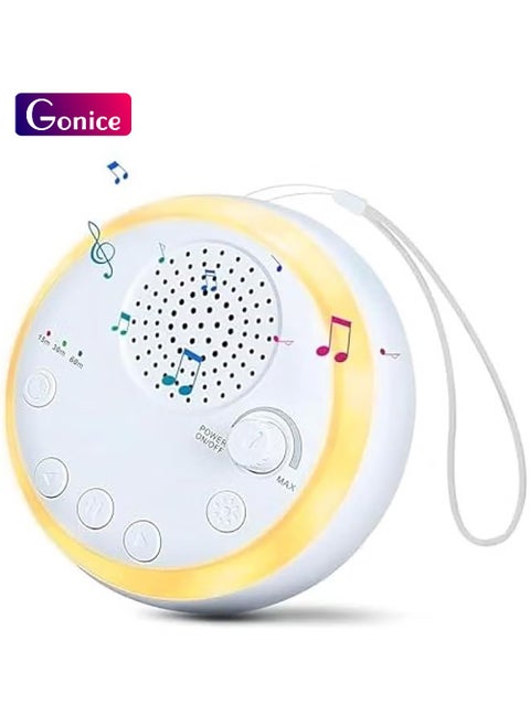 White Noise Machine for Sleeping Baby, Portable Sleep Soother with 16 Soothing Nature Sounds, Timerable Lullaby Maker, Travel Sound Machine for Sleeping
