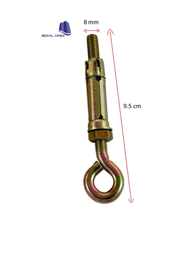 عالية القوة درع الغلاف المعدني مغلق هوك / خطاف العين | Open Hook Anchor Bolt Pack of 5 (مغلق HOOK ، 8 مم) - Image 3