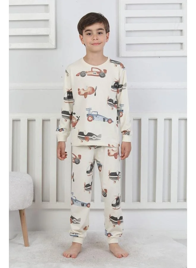 Zuzunga Racing Car and Aeroplane Pattern Boys' Pajama Set