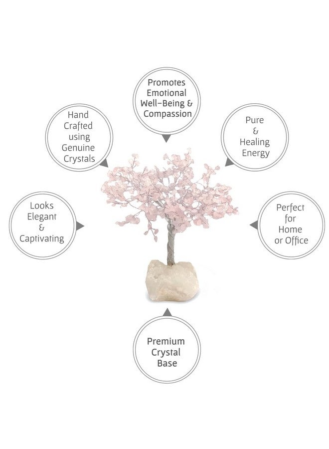 Chitshakti Chitshakti Rose Quartz Crystal Tree - 500 Beads | Crystal Tree for Healing Energy, Vastu & Feng Shui | Enhances Love, Self-Care & Inner Peace | Decor & Gifting Essential - Image 2