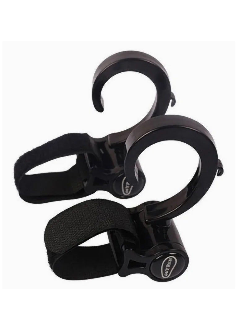 Pack Of 2 Multi purpose 360 degree Rotated Strong And Sturdy Stroller Hooks Black - Image 3