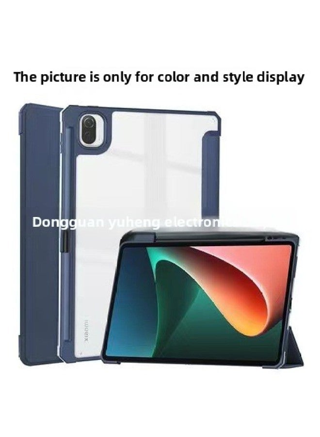 Suitable For Xiaomi Tablet 6/pro Protective Case 2023 11-inch Leather Case Pen Slot Anti-bending Acrylic Shell-Color:Navy Blue-Applicable Model:For Xiaomi Tablet 6/6pro Universal 11-inch