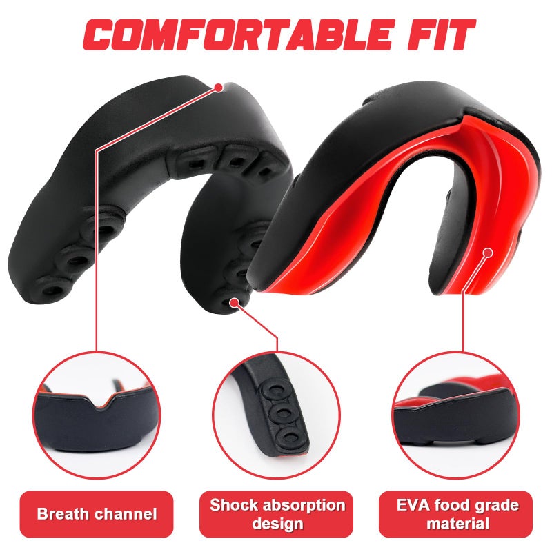 MENOLY Youth Mouth Guard - 5 Packs Football Mouth Guard, BPA Free Mouth Guard with Portable Case, Mouth Guard Sports for Boxing, Basketball, Lacrosse, MMA, Hockey, Wrestling, Soccer - Image 3