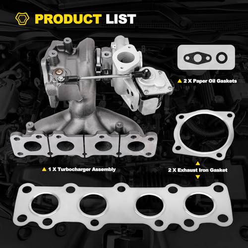 YEHERIT 28231-2GTA1 Turbo Turbocharger Kit with Gasket Compatible with 2015-2020 Hyundai Sonata Santa Fe, Kia Sorento Optima Sportage 2.0T L4 Replace# 90124-01080 90124-01050 - Image 4