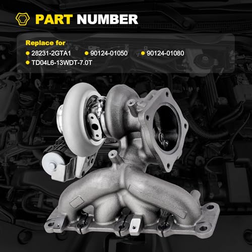 YEHERIT 28231-2GTA1 Turbo Turbocharger Kit with Gasket Compatible with 2015-2020 Hyundai Sonata Santa Fe, Kia Sorento Optima Sportage 2.0T L4 Replace# 90124-01080 90124-01050 - Image 3