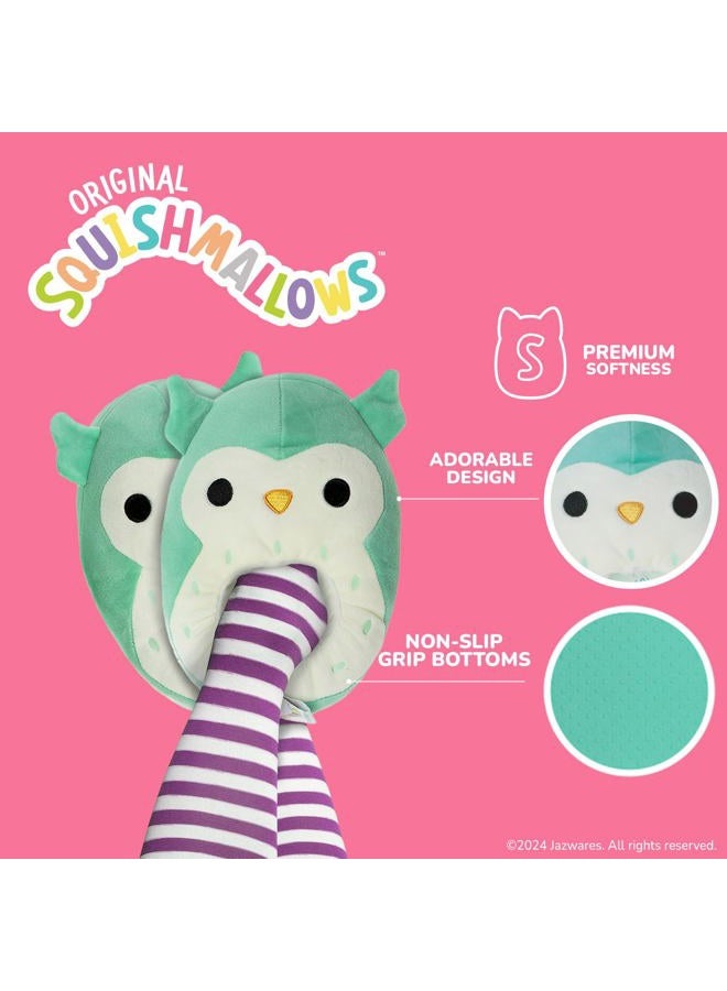 Squishmallows Winston the Owl Slippers - Plush Lightweight Warm Comfort Soft Aline Slipper House Shoes for kids girl boy - Owl Winston (sizes 4-5 Big Kid) - Image 4