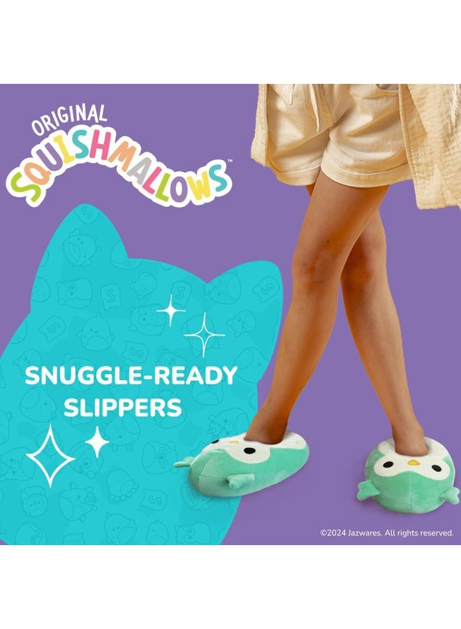 Squishmallows Winston the Owl Slippers - Plush Lightweight Warm Comfort Soft Aline Slipper House Shoes for kids girl boy - Owl Winston (sizes 4-5 Big Kid) - Image 2