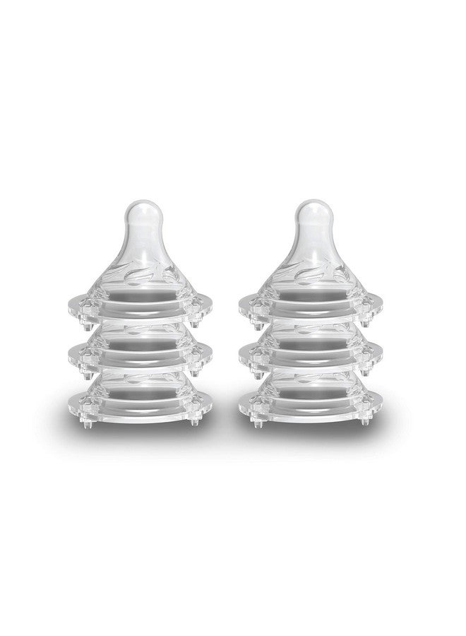 AVIMA Baby Silicone Nipples For Wide Neck Bottles Fast Flow 6 Months+ (Set Of 6) - Image 1