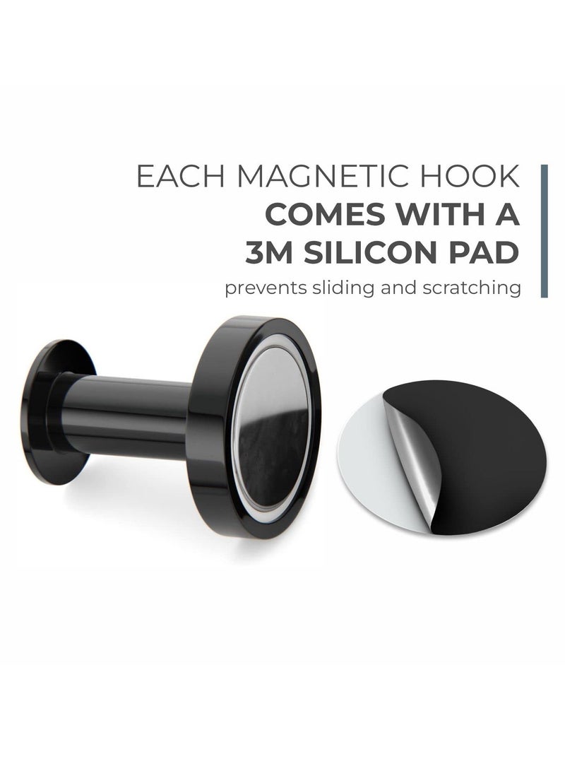 Set of 2 Strong Magnetic Hooks for Hanging Coats and Bags Magnet Hooks Heavy Duty Magnets Neodymium 52 Rare Earth Magnets Push Pin Style Magnet Hook for Refrigerator Locker - Image 3
