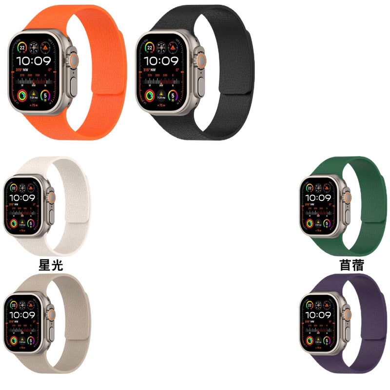 Adjustable Silicone Sport Strap Smartwatch Band Compatible with Apple Watch 38 40 41 42 44 45 49mm with Fit Replacement Strap in Green - Image 2