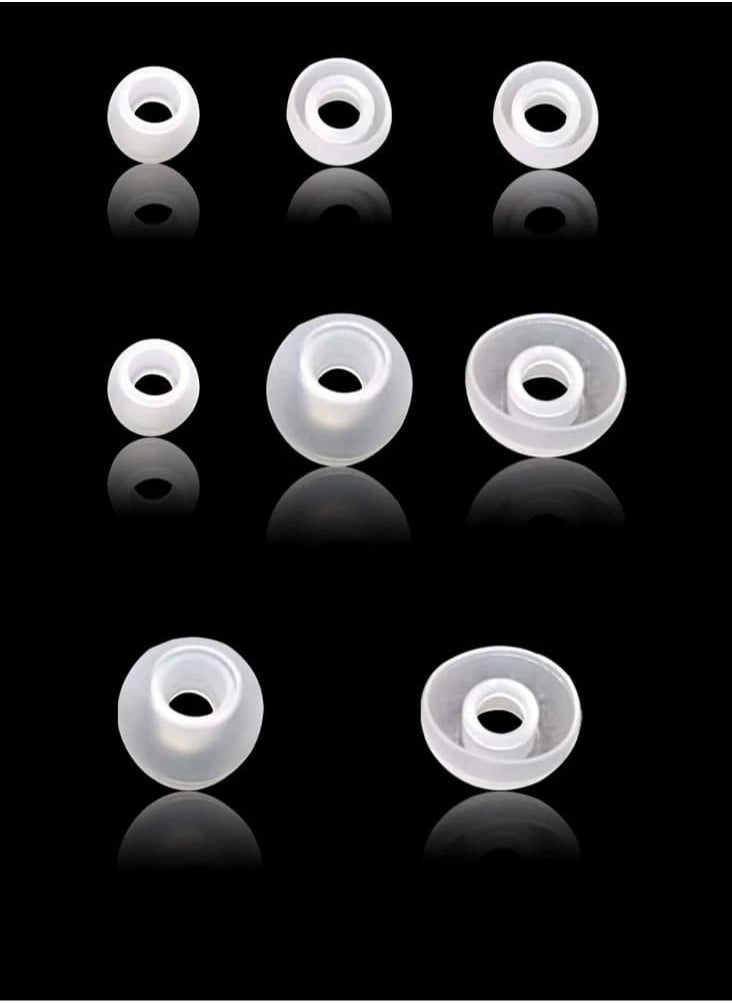 Generic Soft Silicone Inner Earbud Covers, Consisting of 8 Pairs White Color  - Image 2