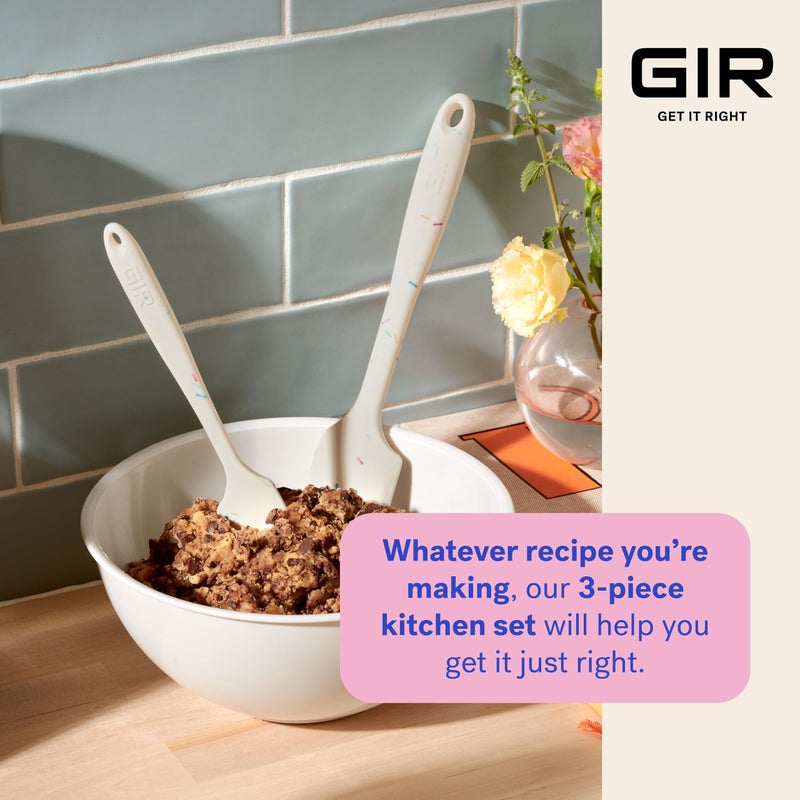 GIR: Get It Right - 3 Piece Silicone Utensil Set - Spatula  Flip & Spoonula - Non-stick - Heat Resistant - Dishwasher Safe - Kitchen Utensils - Baking Supplies - BPA & BPS Free - Sprinkles - Image 5