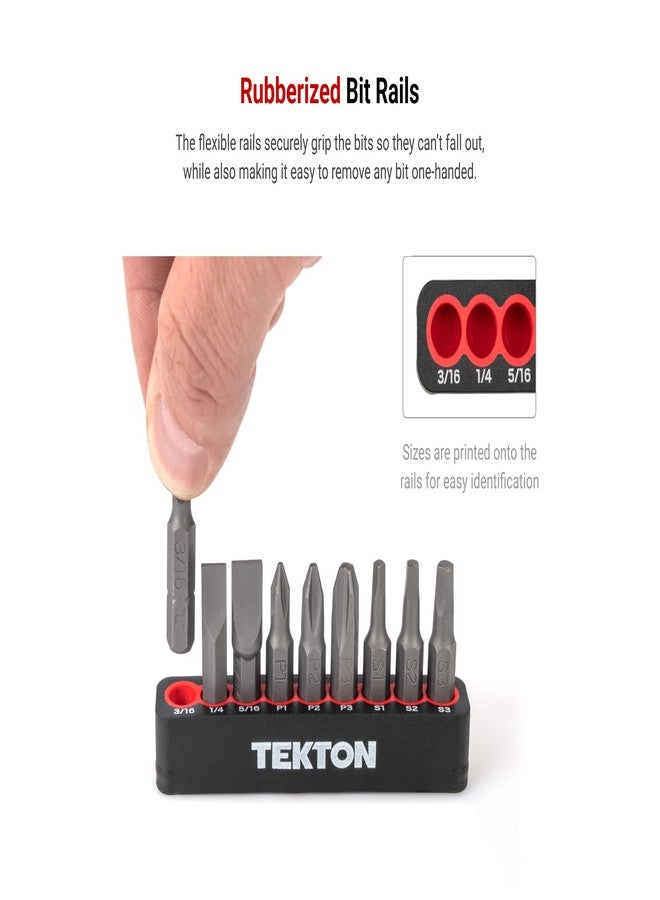 TEKTON 1/4 Inch Hex Bit Set with Rail, 9-Piece (2-6 mm) | DZX93002 - Image 4
