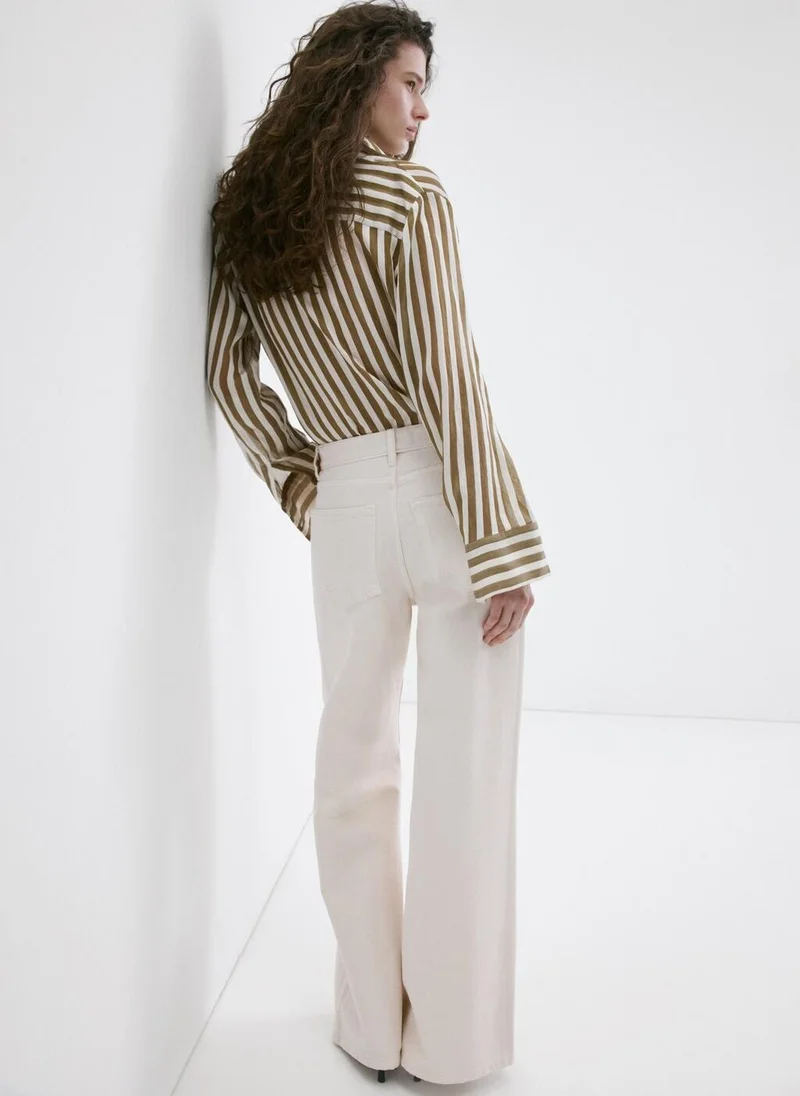 MANGO Wide leg mid-rise jeans