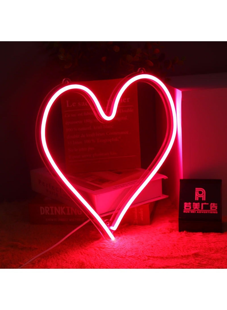 LED Neon Light Heart Shape Wall Decor Sign  - Image 2