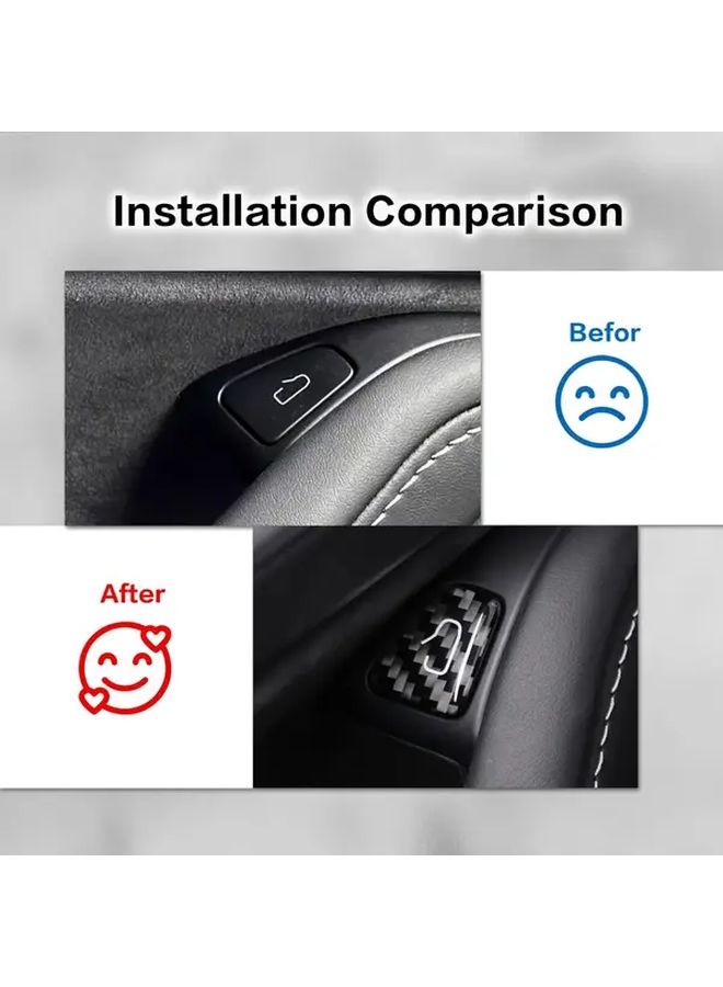 Red Carbon Fiber 4 Pcs Car Door Switch Button Panel Covers For 2024 2025 Model 3 Y - Image 3