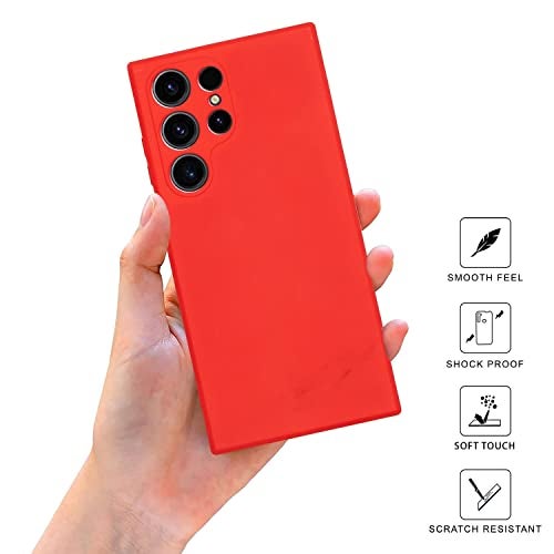 SPRIG Cases Compatible with Samsung Galaxy S23 Ultra 5G Phone TPU Basic Premium Back Cover Drop Tested Shock Proof Case for Boys and Girls with Camera Protection (Red) - Image 2