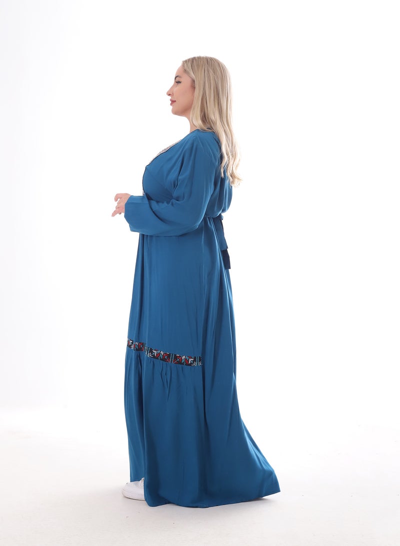 بيبو عباية حريمي اكمام طويلة بتطريز - Image 1