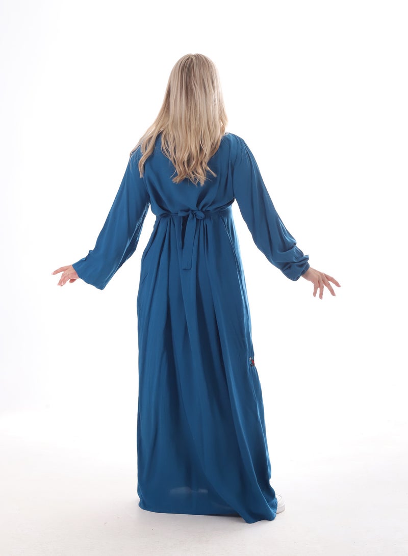 بيبو عباية حريمي اكمام طويلة بتطريز - Image 2