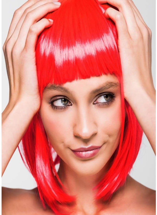 LIULIUBTY Colored Wigs 6 Pack, Short Bob Hair Neon Colorful Party Wigs for Women Girls Cosplay Costume Party Holiday Bachelorette Night Club (Orange,Red,Blue,Purple,Green,Hot Pink) - Image 2