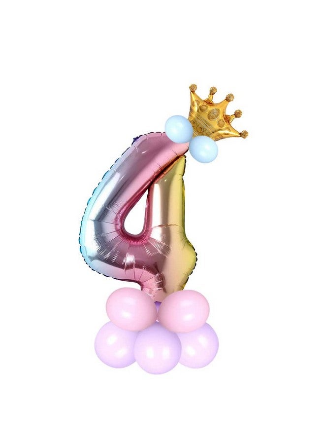 Shopperskart Multicolor 32 Inches Numbers 4 Shape Large Big Foil Helium Balloons For Party Decorations In Happy Birthday Anniversary Office Items Materials Set Pack,13 Pcs - Image 1