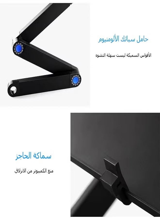 Miya Laptop Stand Adjustable Height for Desk, Portable Lap Table with Cooling Fan for 15.6 Inch Notebook Lightweight Foldable Computer Riser for Couch Bed Sofa Home Office  - Image 5