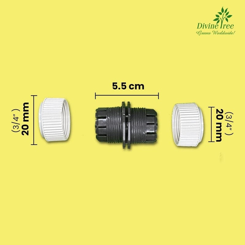 DIVINE TREE 3/4 Inch To 3/4 Inch Garden Water Hose Connector Pipe To Pipe Quick Connectors Joining Mender Pipe Fitting Joiner Connector - Image 2