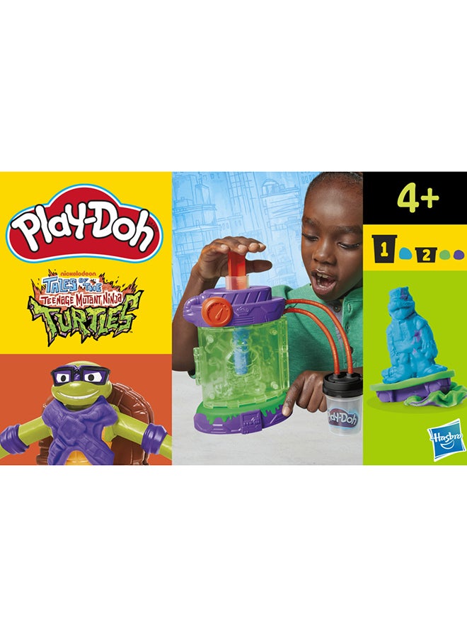 Play-Doh مجموعة بلاي دو - محطة تحولات سلاحف النينجا المراهقة، شخصية دوني القابلة للانحناء بطول 4 إنش، فنون وحرف للأطفال، ألعاب سلاحف النينجا للأولاد والبنات 4+ - Image 3