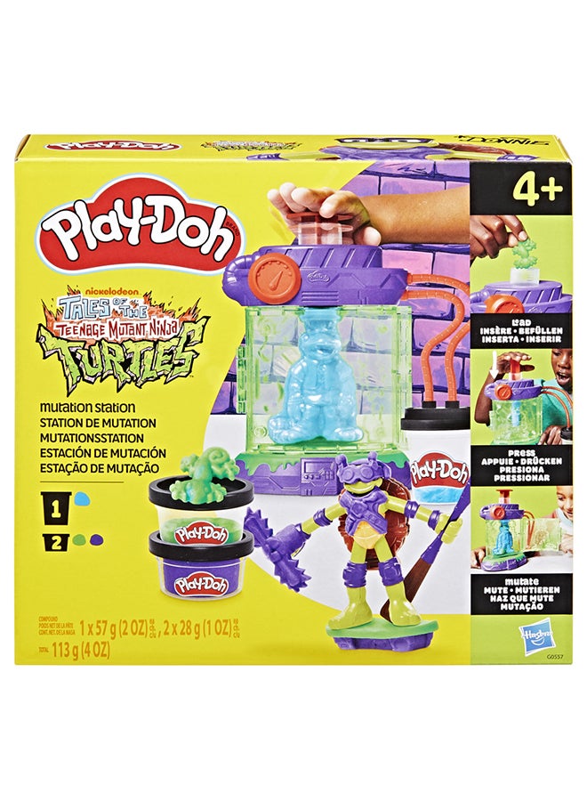 Play-Doh مجموعة بلاي دو - محطة تحولات سلاحف النينجا المراهقة، شخصية دوني القابلة للانحناء بطول 4 إنش، فنون وحرف للأطفال، ألعاب سلاحف النينجا للأولاد والبنات 4+ - Image 4