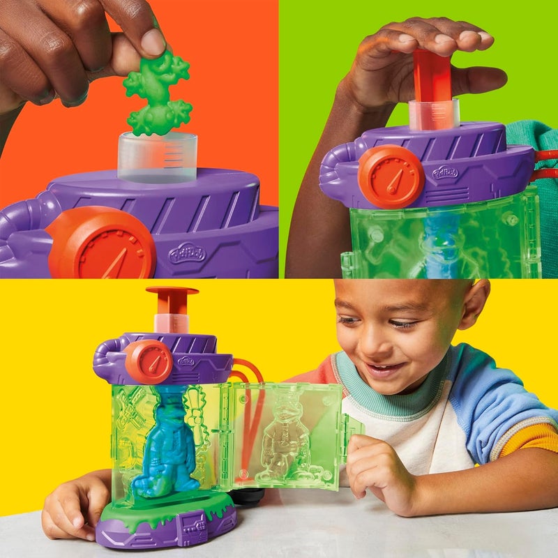 Play-Doh مجموعة بلاي دو - محطة تحولات سلاحف النينجا المراهقة، شخصية دوني القابلة للانحناء بطول 4 إنش، فنون وحرف للأطفال، ألعاب سلاحف النينجا للأولاد والبنات 4+ - Image 4