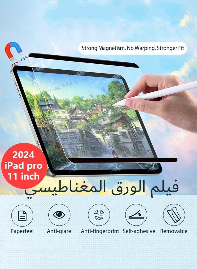 Paperfilm Magnetic Screen Protector for 2024 iPad pro 11 Inch, Write and Draw Like on Paper,  Detachable/Reusable/Anti Glare-Matte Finish - Image 1