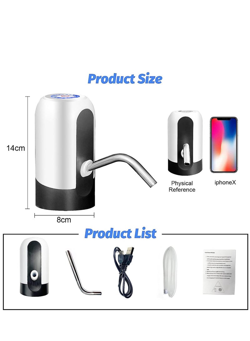 مضخة مياه كهربائية محمولة قابلة للشحن عبر USB للجرارات سعة 2-5 غالون موزع ماء محمول قابل للشحن عبر USB للمكتب والمنزل والتخييم والمطبخ وما إلى ذلك. - Image 2