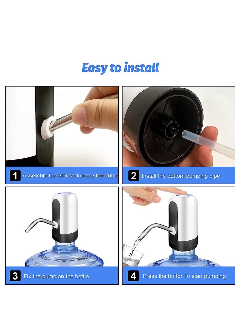 مضخة مياه كهربائية محمولة قابلة للشحن عبر USB للجرارات سعة 2-5 غالون موزع ماء محمول قابل للشحن عبر USB للمكتب والمنزل والتخييم والمطبخ وما إلى ذلك. - Image 4