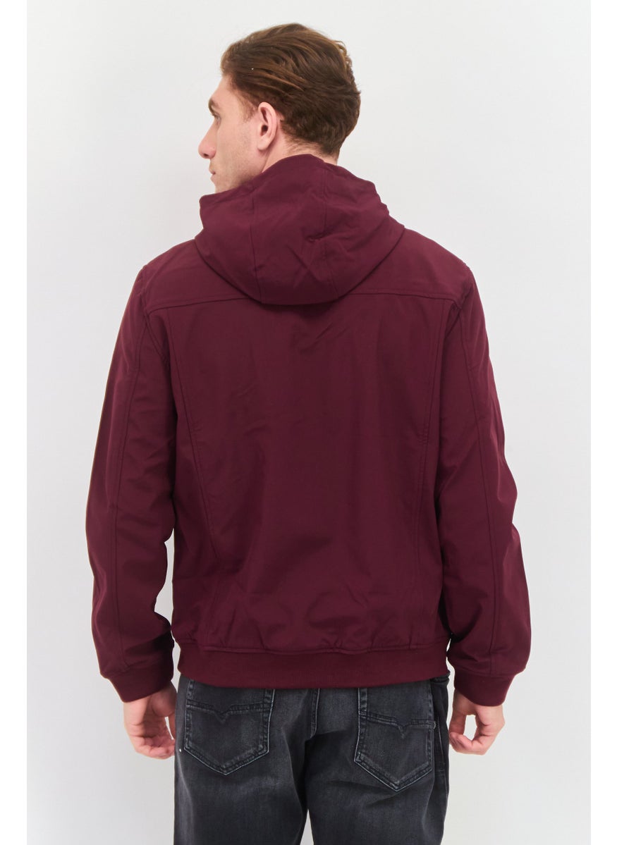 Men Embroidered Logo Soft Shell Jacket, Maroon - pzsku/ZF41A39FEB150AF1EEFBBZ/45/_/1737641882/3999cf42-f7e0-4b71-8254-f4db3a960d05