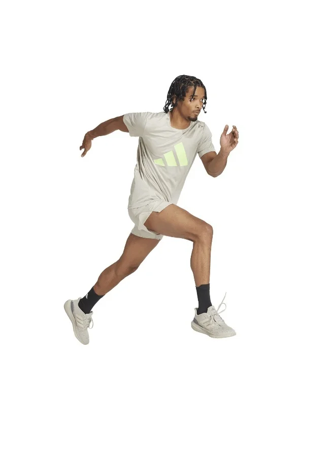 adidas adidas Run It Short Beige Running Shorts XS5"