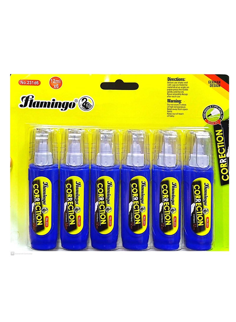 Flamingo قلم تصحيح عبوة من 6 - Image 1