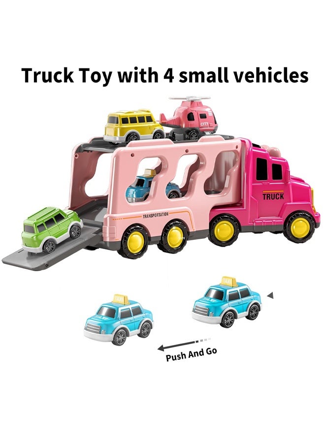 ألعاب الشاحنة الصغار للبنات لمدة 3 4 5 5 سنوات ، سيارة مركبة تعمل بالاحتكاك 5-في 1 ، تم تعيينها للأطفال الصغار 3-6 ، ألعاب الناقل للأطفال 3-5 ، هدايا أعياد الميلاد للأولاد 3-9 - Image 5