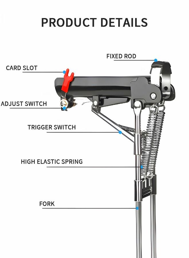 GROIC Automatic Spring Fishing Rod Holder, Smart Fishing Catcher Ground Fishing Pole Holder, Stainless Steel Folding Adjustable Sensitivity Fishing Bracket, Auto Fishing Rod Rack - Image 2