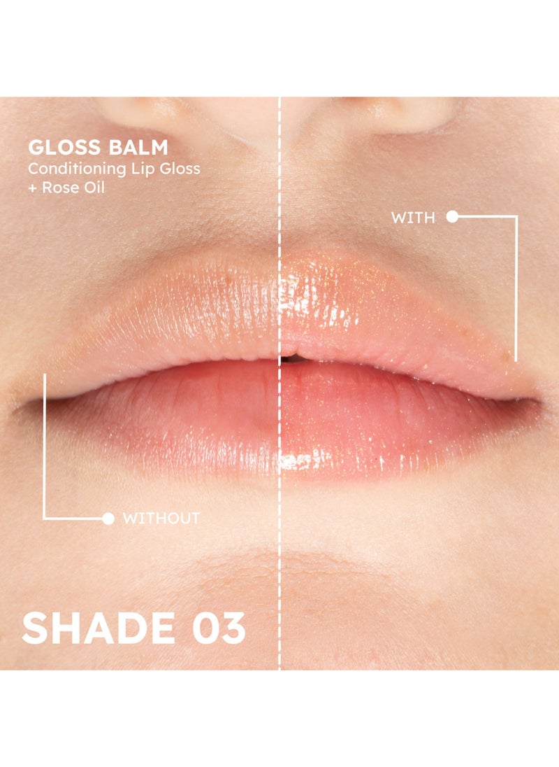 LAQUÉ Gloss Balm Conditioning Lip Gloss + Rose Oil - GB 03  - Image 4