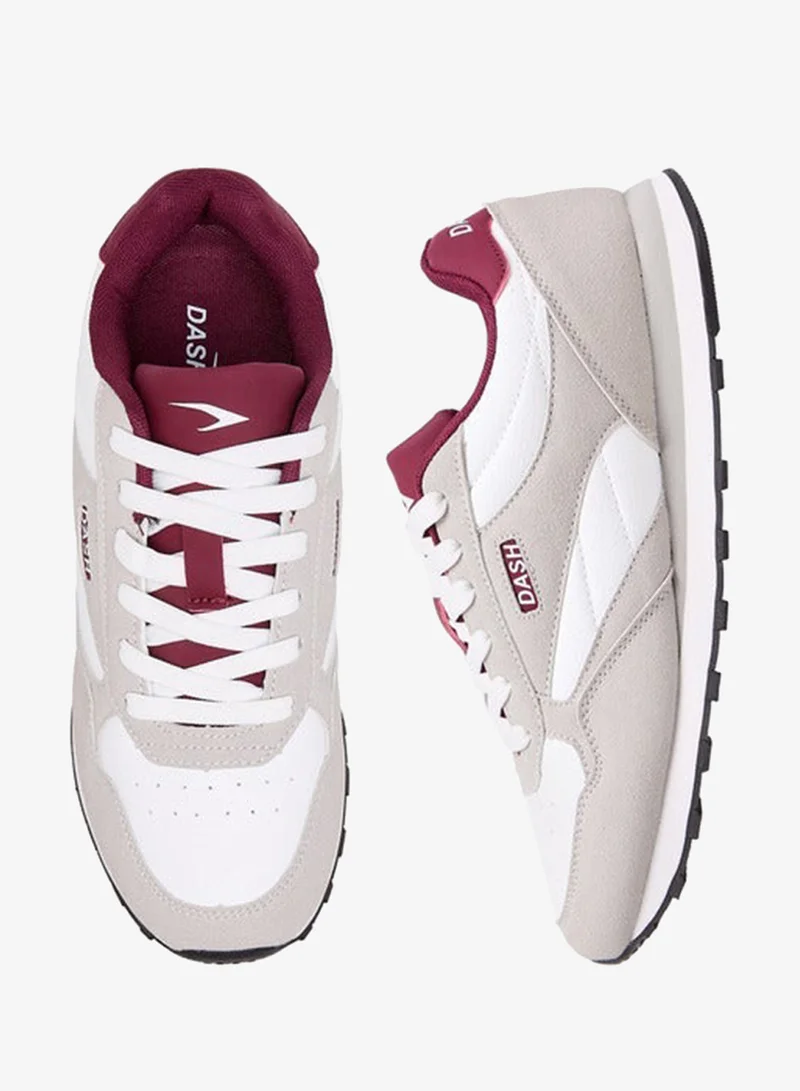 Dash Women Panelled Sneakers with Lace-Up Closure