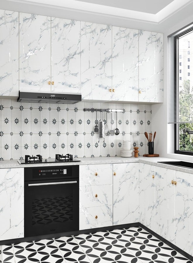 WESTICK Silver/White Liquid Marble Contact Paper for Countertops Waterproof Kitchen Countertop Peel and Stick Removable Marble Wallpaper for Bathroom Counter Vinyl Table Sticker Cover 17.7” X 80” - Image 4