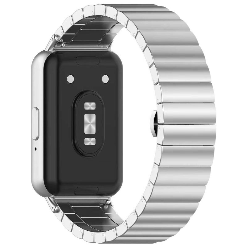 سوار ساعة ذكية سوار معدني من الستانلس ستيل متوافق مع Samsung Galaxy Watch بملاءمة قابلة للتعديل وحزام بديل باللون فضي قابل للتعديل - Image 1