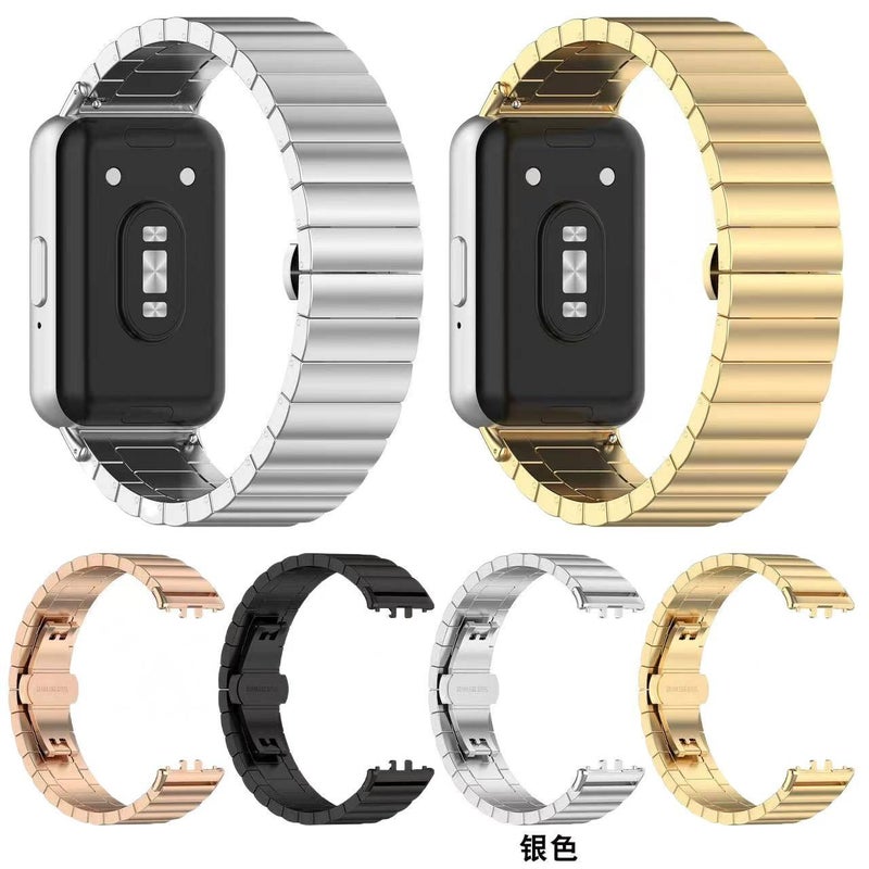سوار ساعة ذكية سوار معدني من الستانلس ستيل متوافق مع Samsung Galaxy Watch بملاءمة قابلة للتعديل وحزام بديل باللون فضي قابل للتعديل - Image 3