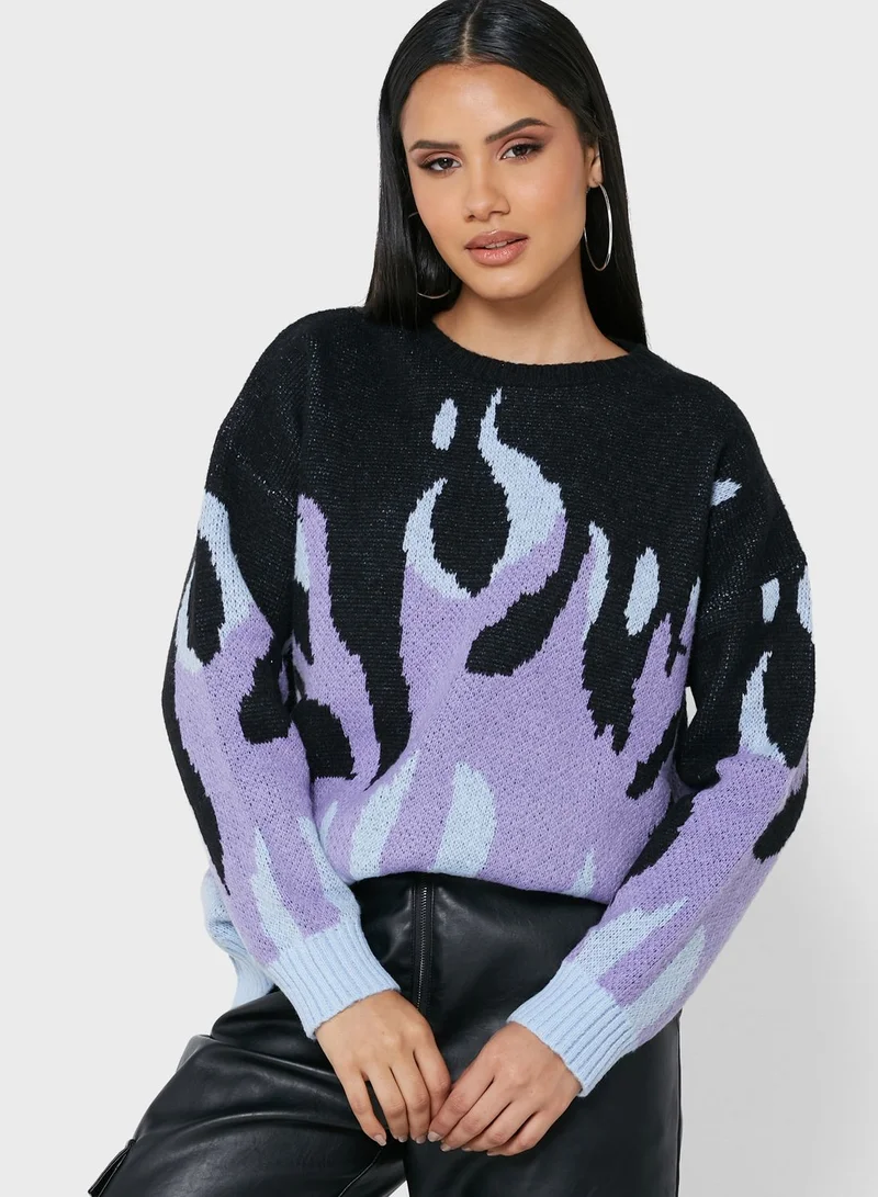 Ginger Flame Print Sweater